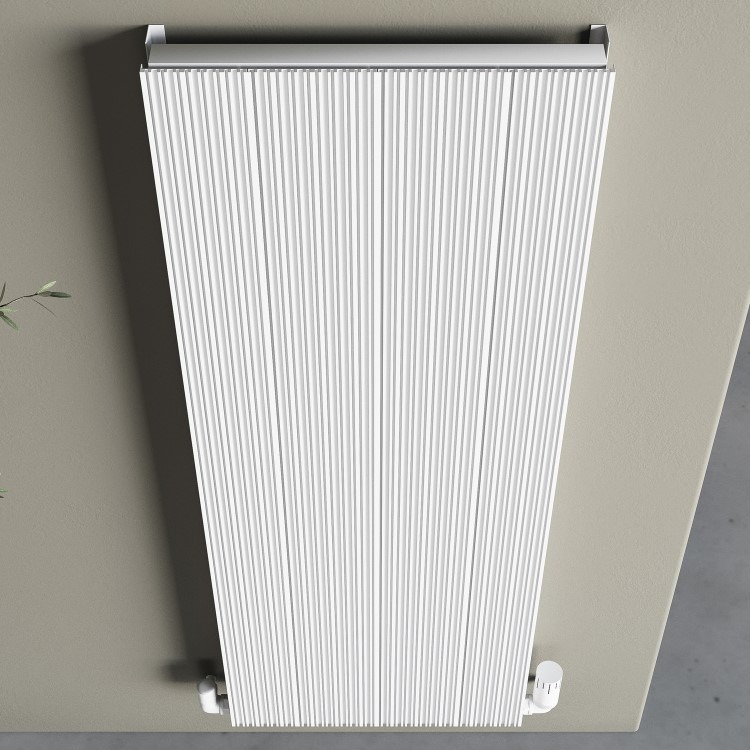 White Designer Fluted Vertical Radiator 1200 x 440mm - Laguna ...