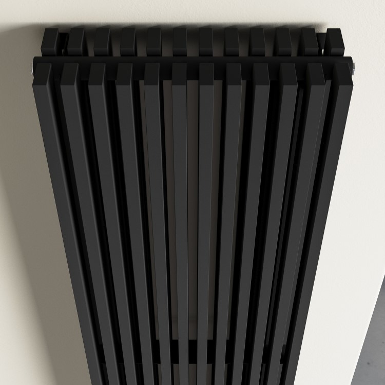 Vertical Radiator 1600 Black Vertical Double Panel Radiator 1600 x 450mm – Nevada - Essential ...