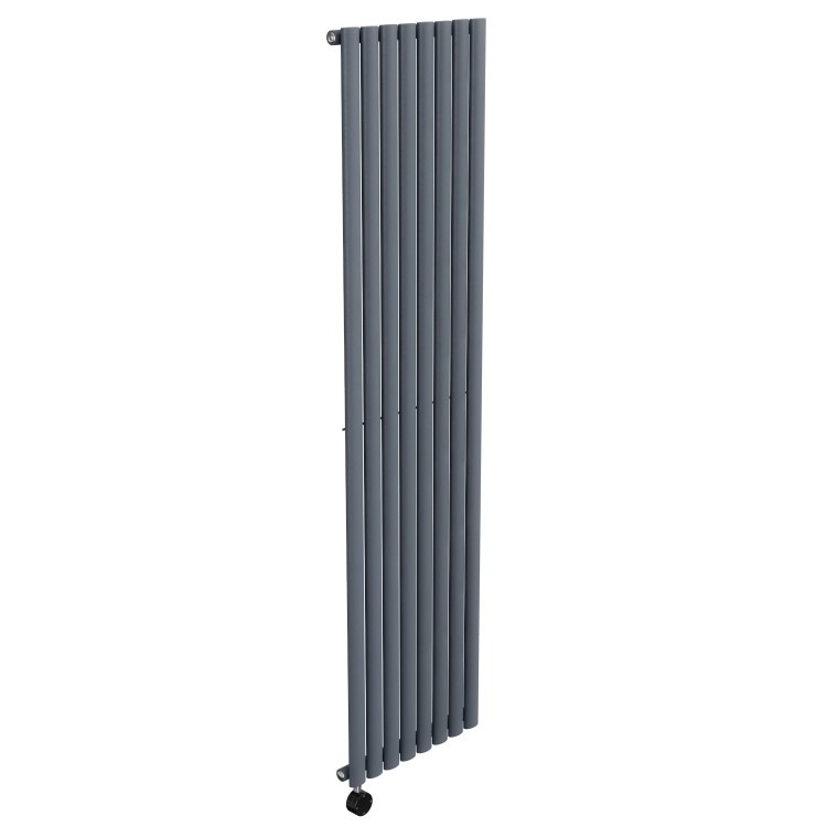 Anthracite Vertical Smart Electric Radiator with Wi-Fi Thermostat - 2.4kW - H1800xW472mm - Bathroom Safe - Image 3