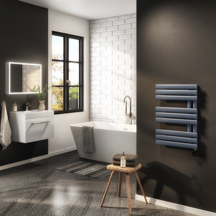 Anthracite Smart Electric Towel Radiator with Wi-Fi Thermostat - 0.6kW - H650xW450mm - Bathroom Safe - Image 3