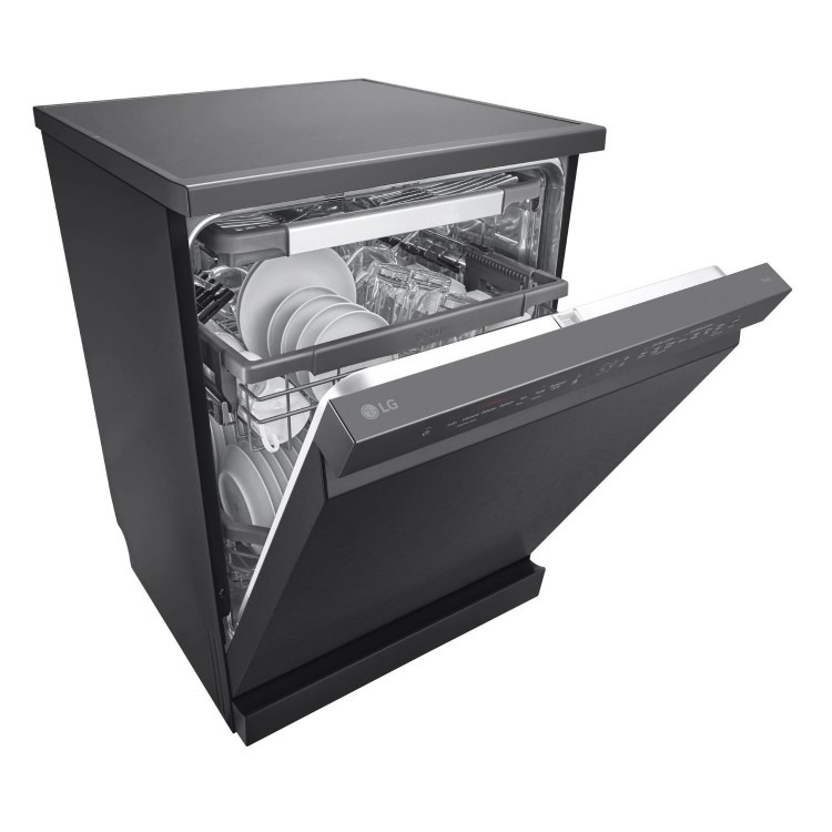LG TrueSteam QuadWash Freestanding Dishwasher - Smart Wi-Fi, B-Rated, Matte Black - Image 4
