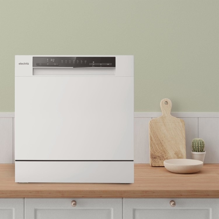 electriQ XL Mini Table Top Dishwasher - White - Image 4
