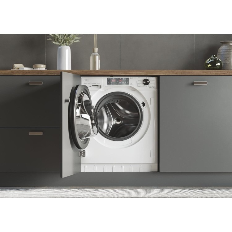 Haier Series 4 9kg Wash 5kg Dry 1600rpm Integrated Washer Dryer - White - Image 4