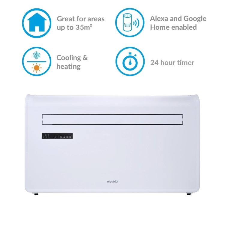 electriQ iQool 10000 BTU Wall Mounted Smart Air Conditioner with Heat Pump - No Outdoor Unit Needed - Image 4