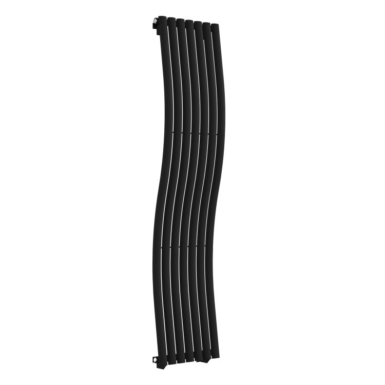 Black Vertical Wave Designer Single Panel Radiator 1800 x 400mm - Opala - Image 4