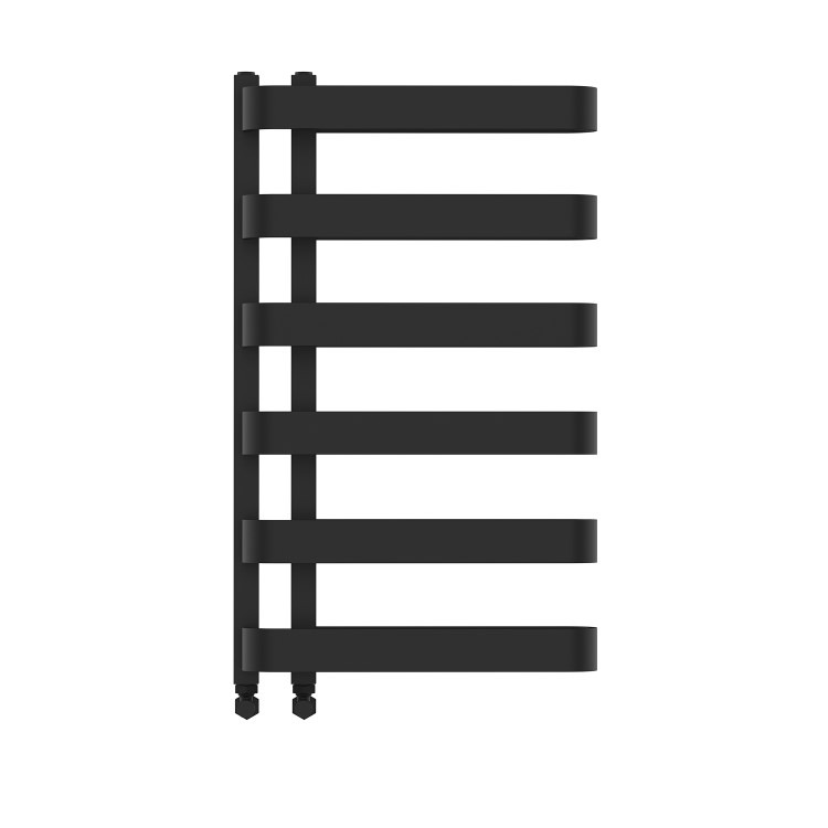 Black Designer Curved Towel Radiator 850 x 500mm – Ordos - Image 4