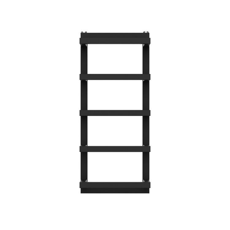 Black Vertical Heated Towel Shelf Radiator 700 x 300mm - Cairo - Image 5