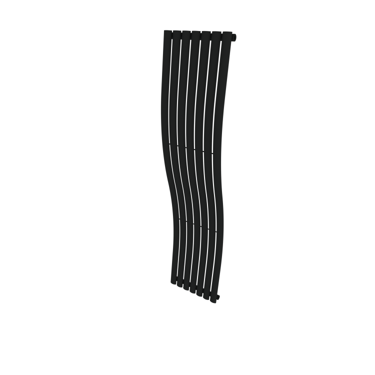 Black Vertical Wave Designer Single Panel Radiator 1800 x 400mm - Opala - Image 5
