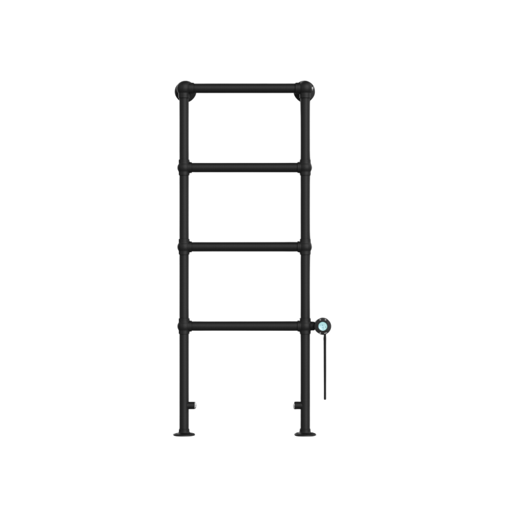 Black Vertical Electric Towel Radiator 1200 x 479mm - Regent - Image 5