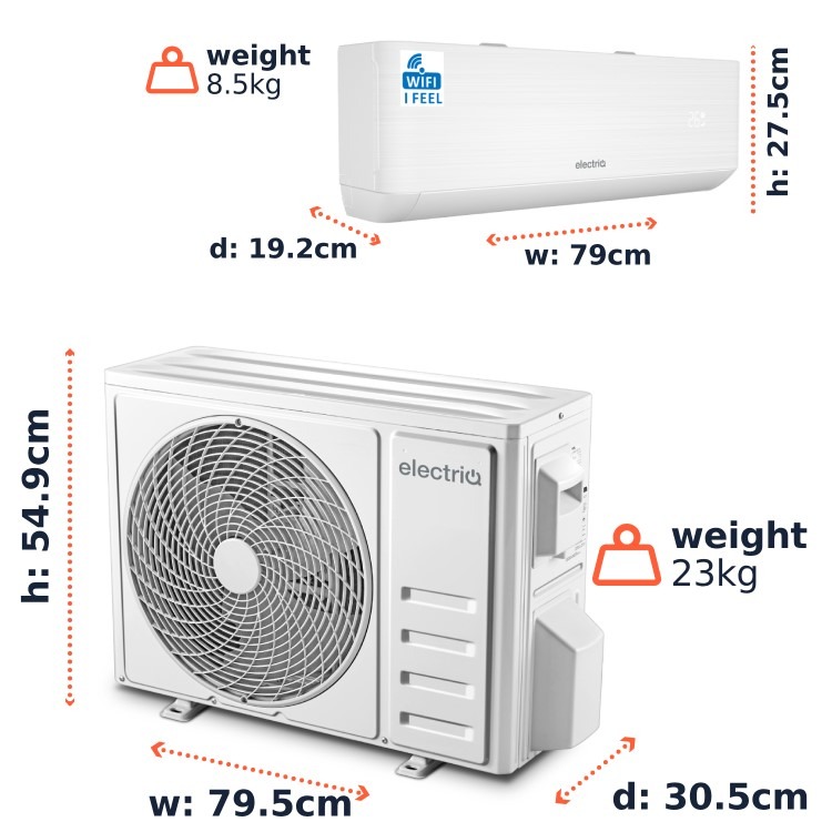 electriQ iQool Plus 9000 BTU Smart A+++ Wall Mounted Air Conditioner with Heat Pump - 5m Pipe Kit Included - Image 5