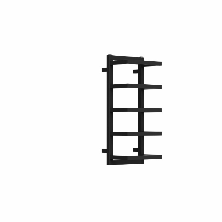 Black Vertical Heated Towel Shelf Radiator 700 x 300mm - Cairo - Image 6