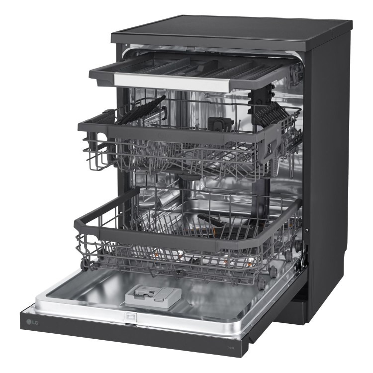 LG TrueSteam QuadWash Freestanding Dishwasher - Smart Wi-Fi, B-Rated, Matte Black - Image 6