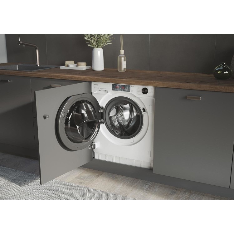 Haier Series 4 9kg Wash 5kg Dry 1600rpm Integrated Washer Dryer - White - Image 6