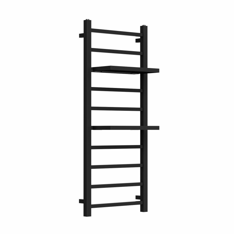 Black Towel Radiator with Shelves 1200 x 500mm - Sonoran - Image 4