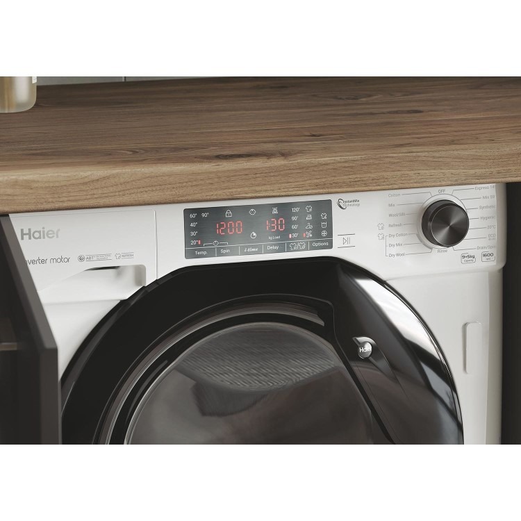 Haier Series 4 9kg Wash 5kg Dry 1600rpm Integrated Washer Dryer - White - Image 7