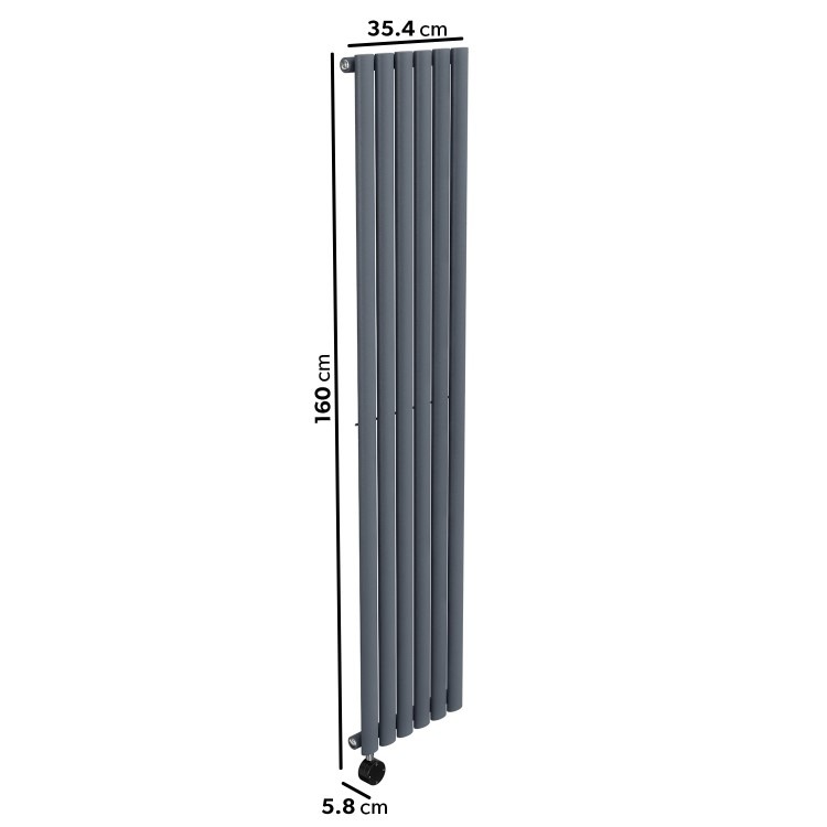Anthracite Vertical Smart Electric Radiator with Wi-Fi Thermostat - 1kW - H1600xW354mm - Bathroom Safe - Image 7