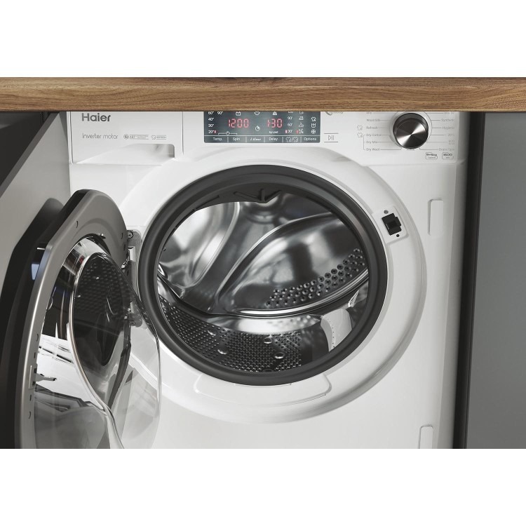 Haier Series 4 9kg Wash 5kg Dry 1600rpm Integrated Washer Dryer - White - Image 9