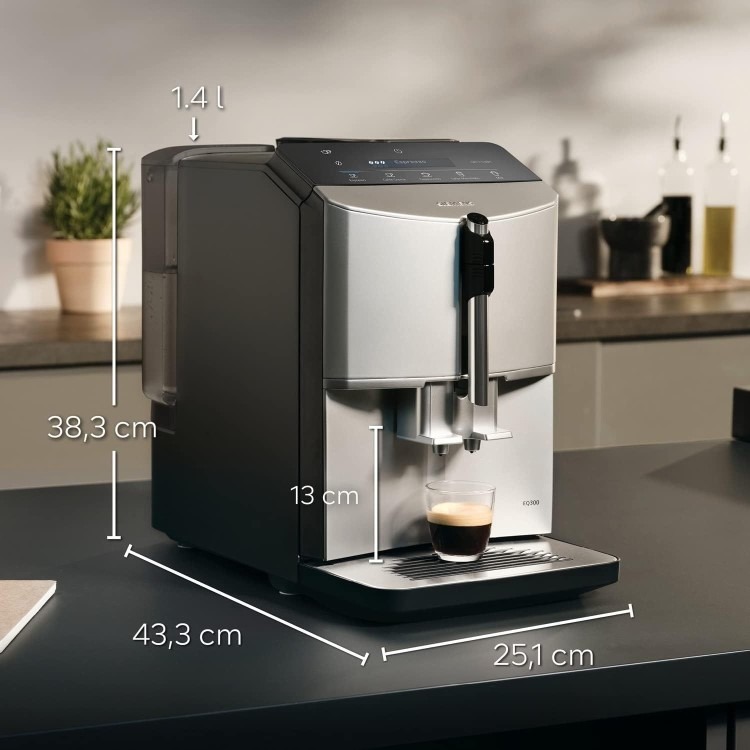 Siemens EQ300 Automatic Bean to Cup Coffee Machine - Inox Silver Metallic - Image 11