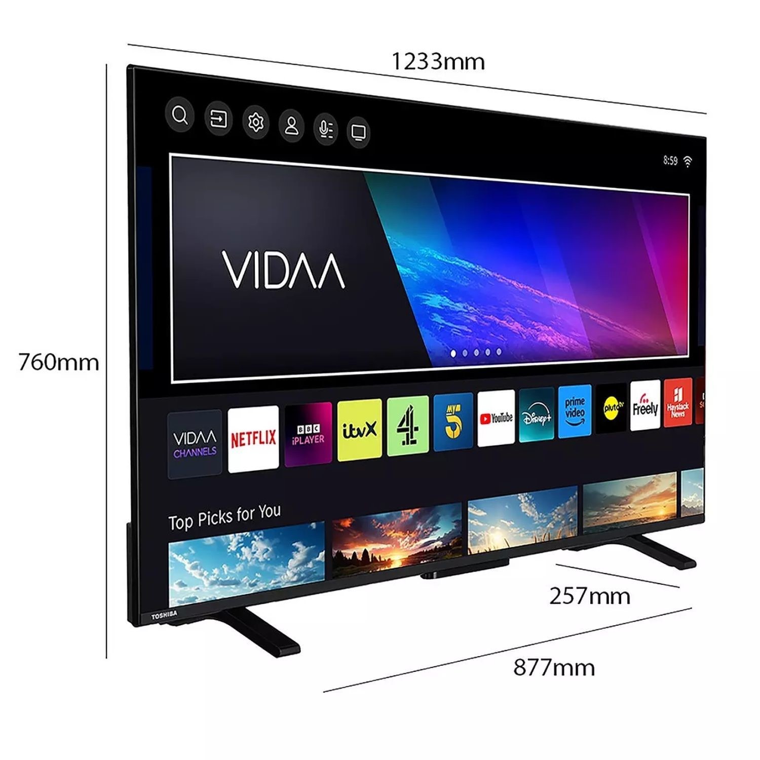Toshiba UV2F 55 inch 4K Ultra HD Smart TV - Image 8