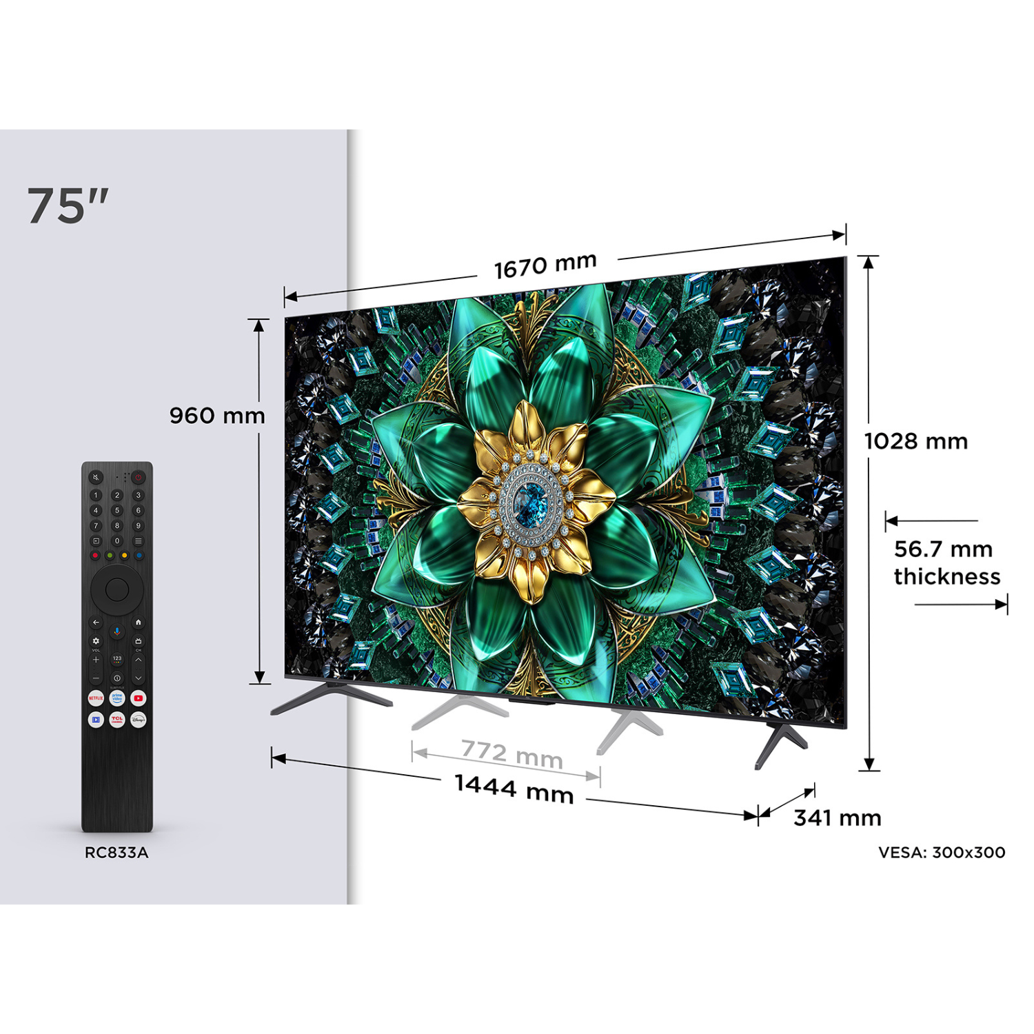 TCL Q6C 75 inch 4K Ultra HD Smart TV - Image 2