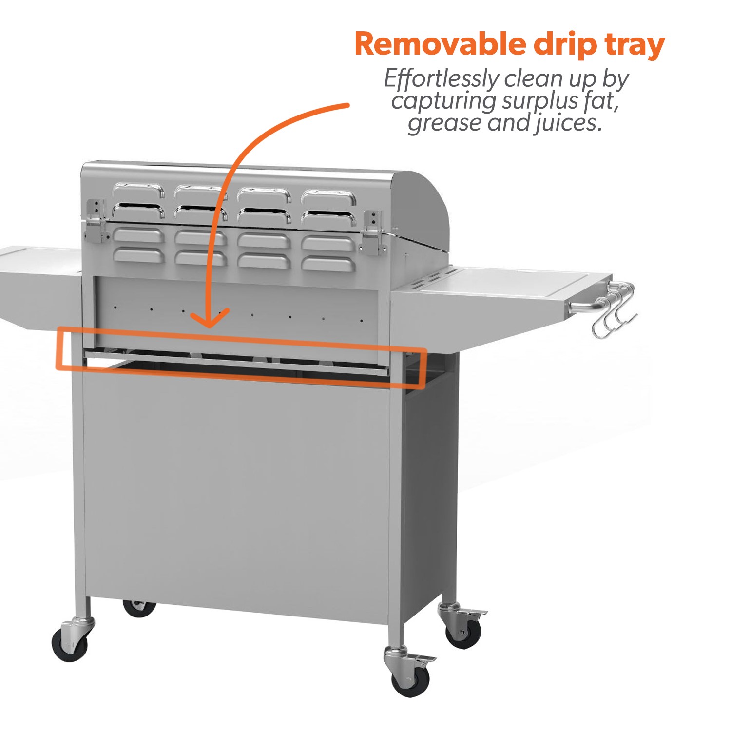 Boss Grill Georgia Classic - 4 Burner Gas BBQ Grill with Side Burner - Silver - Image 8