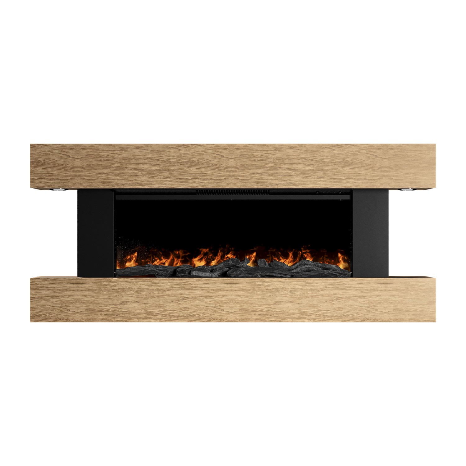 Oak 52inch WiFi Enabled Wall Mounted Electric Fireplace - AmberGlo - Image 2