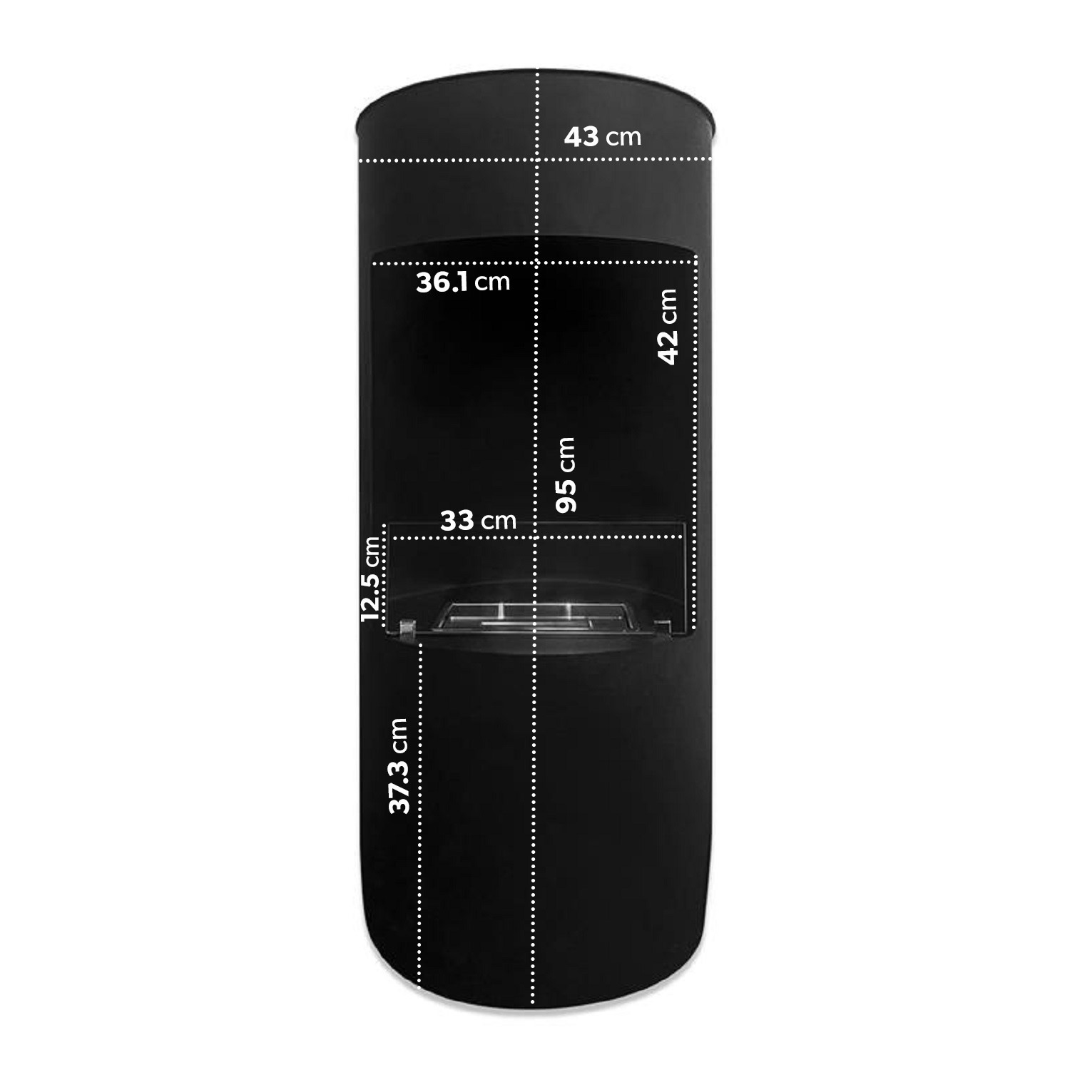 Freestanding Bioethanol Round Stove in Matte Black - AmberGlo - Image 3
