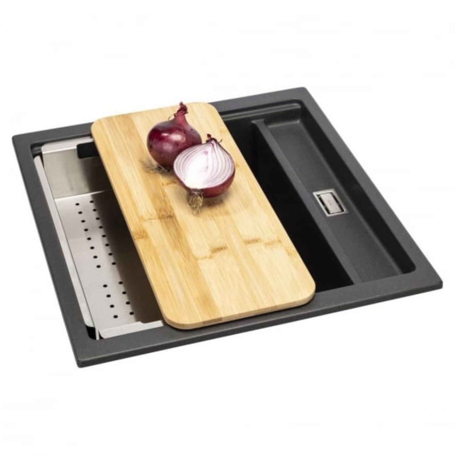 Abode Syncronist Compact 1.25 Bowl Inset/Undermount Kitchen Sink - Metallic Black - Image 3