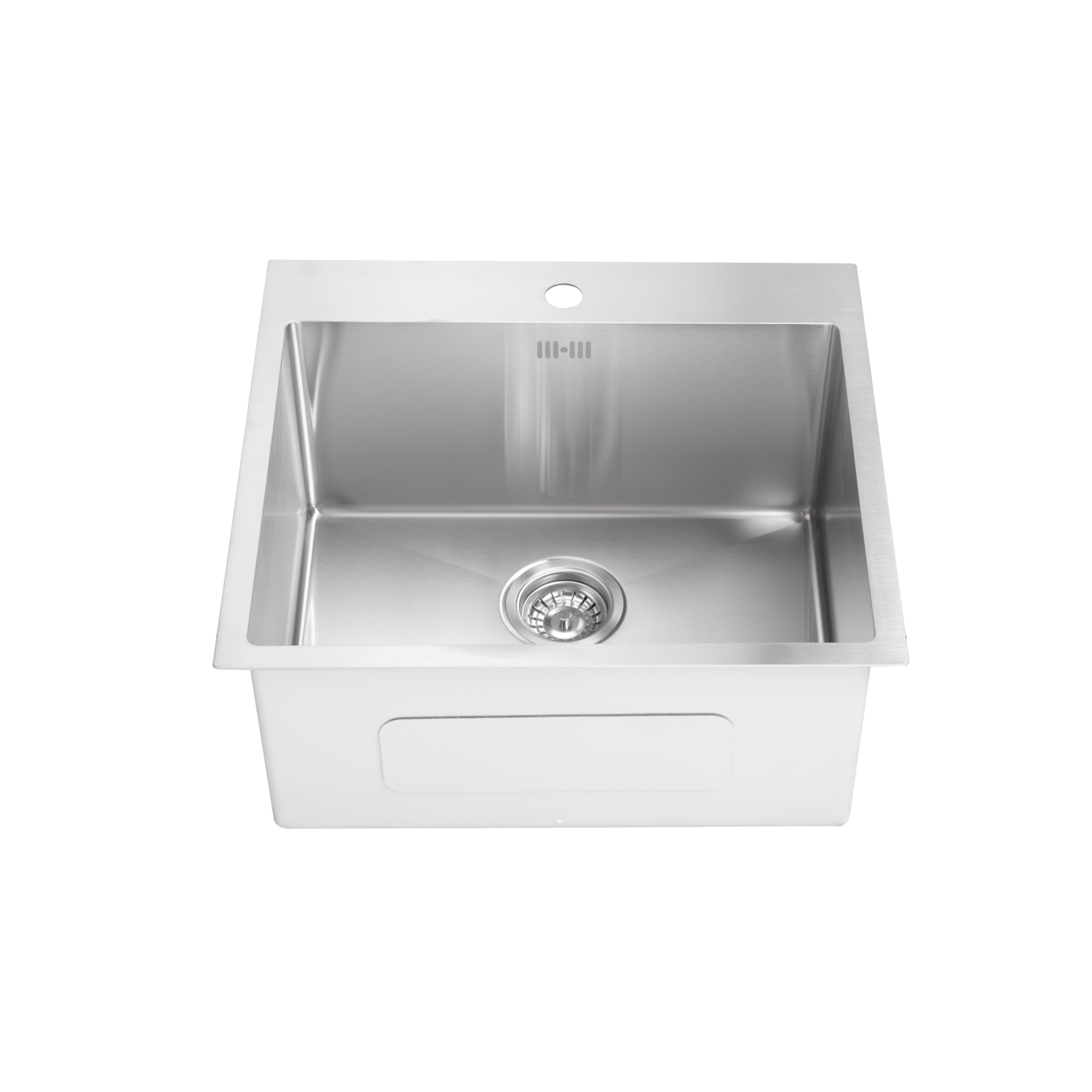 1 Bowl Chrome Stainless Steel Inset Kitchen Sink with Mixer Tap Set - Enza - Image 4
