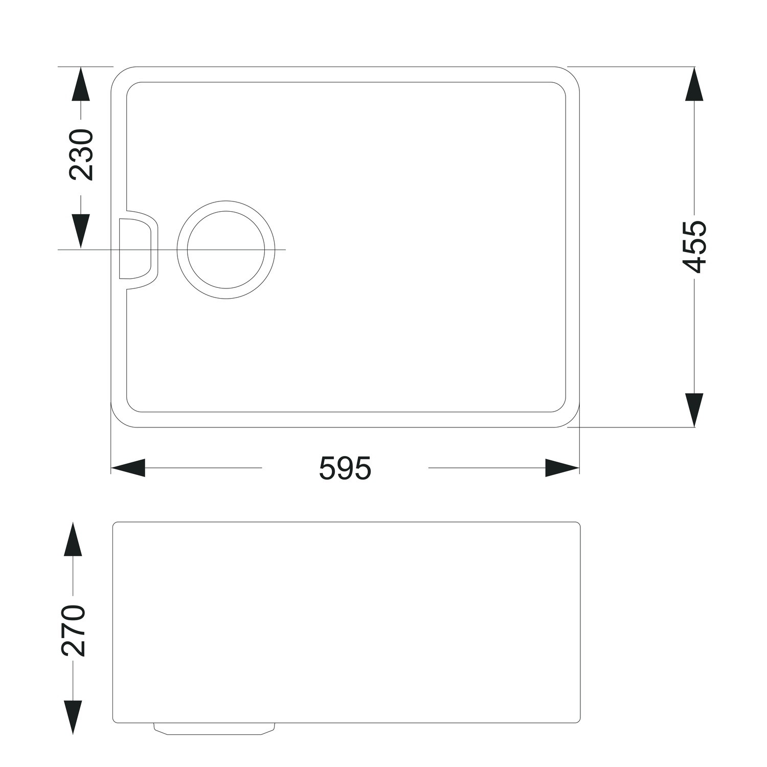 1 Bowl White Ceramic Undermount Kitchen Sink with Chrome Mixer Tap Set - Taylor & Moore - Image 4