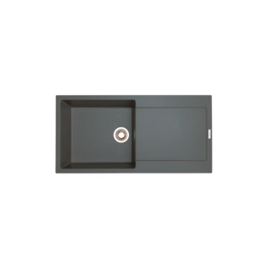 1 Bowl Inset Black Granite Kitchen Sink with Reversible Drainer - Essence