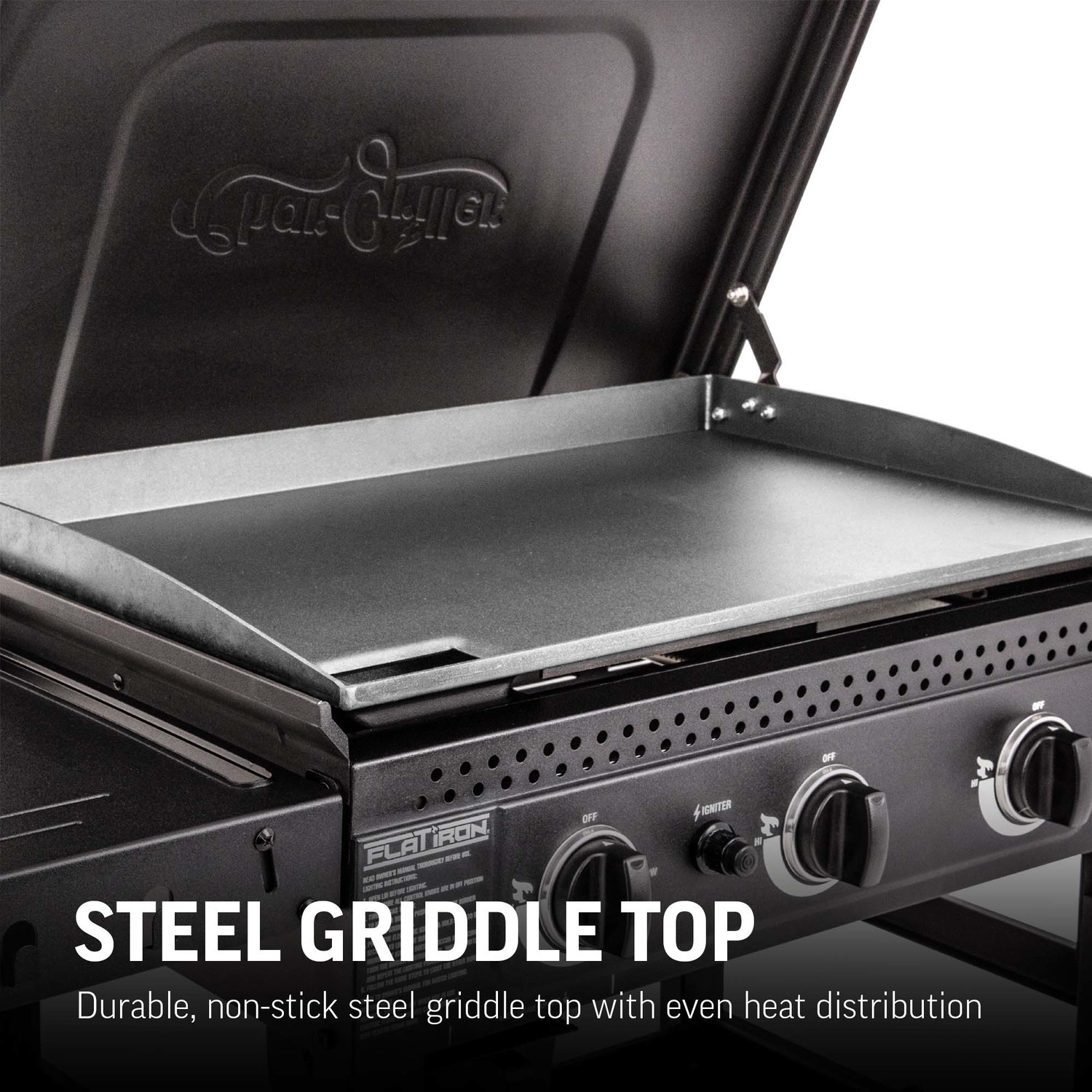 Char-Griller 3 Burner Flat Iron Gas Griddle - Image 5