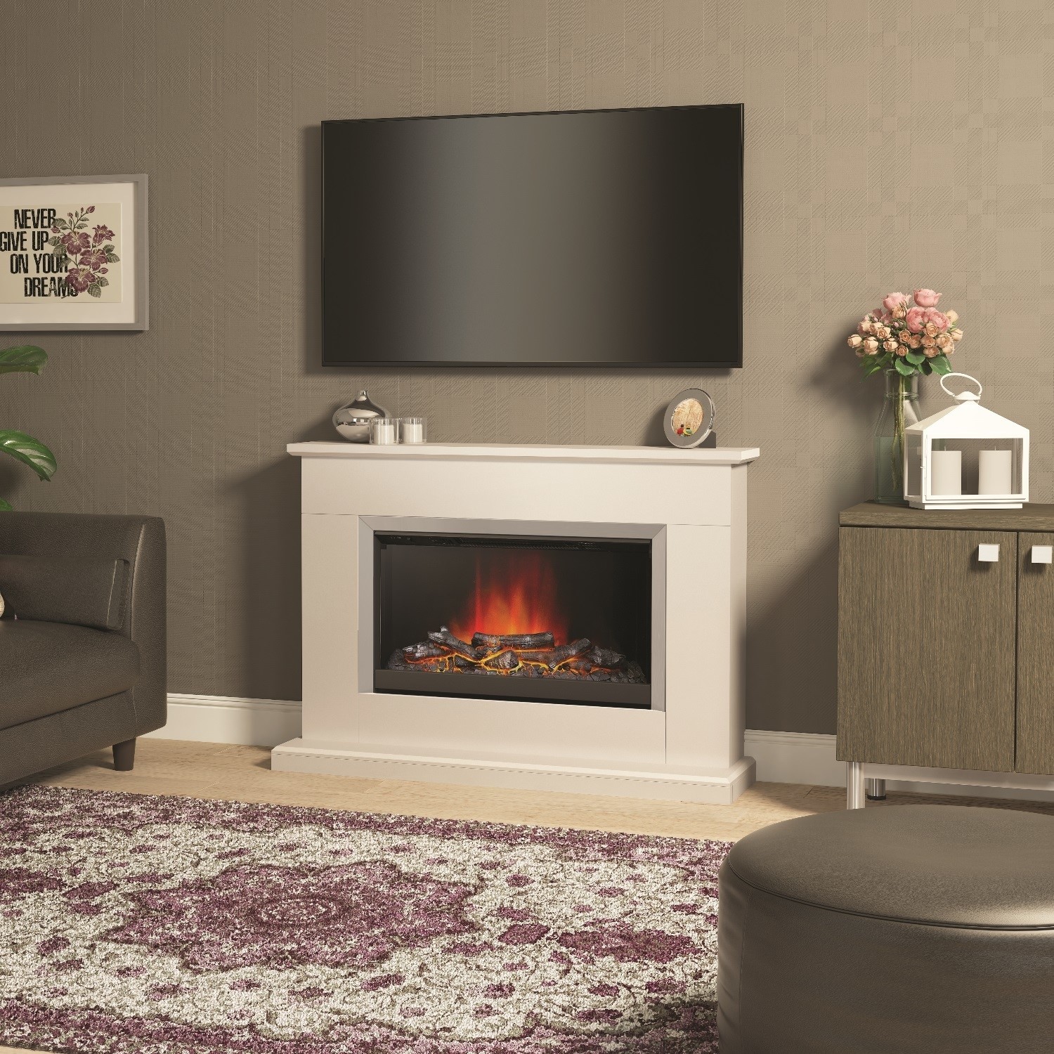 Be Modern Hansford Cashmere Electric Fireplace Suite - Image 2