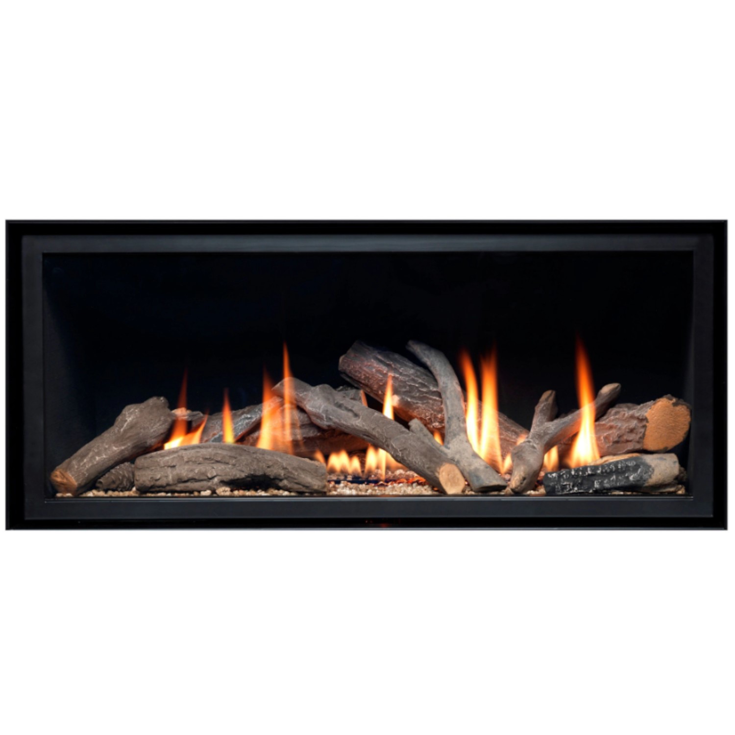 Black 16inch Inset Gas Media Wall Fireplace - Sirocco Fires Vola 860 - Image 2