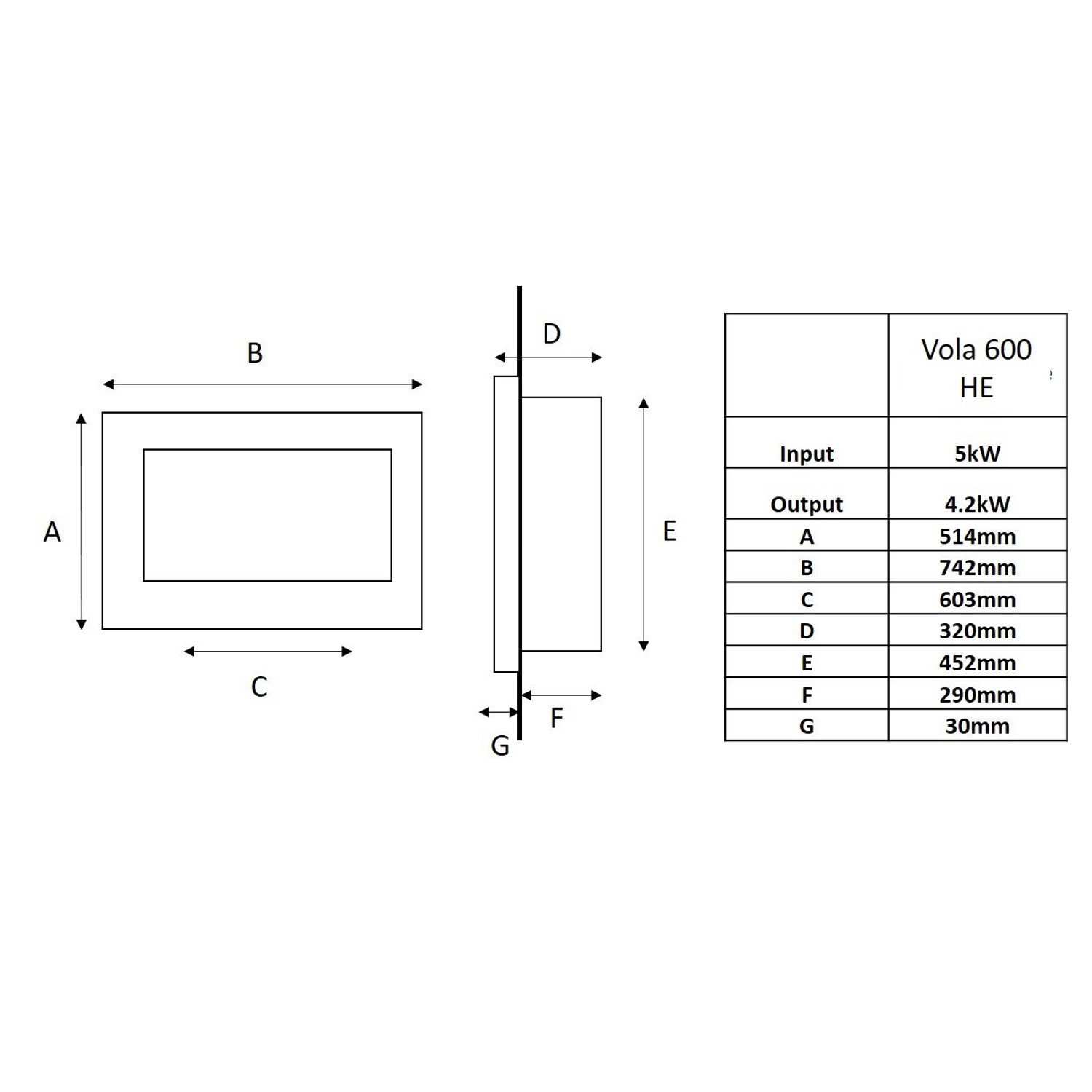 Black 23inch Inset Gas Media Wall Fireplace - Sirocco Fires Vola 860 - Image 4