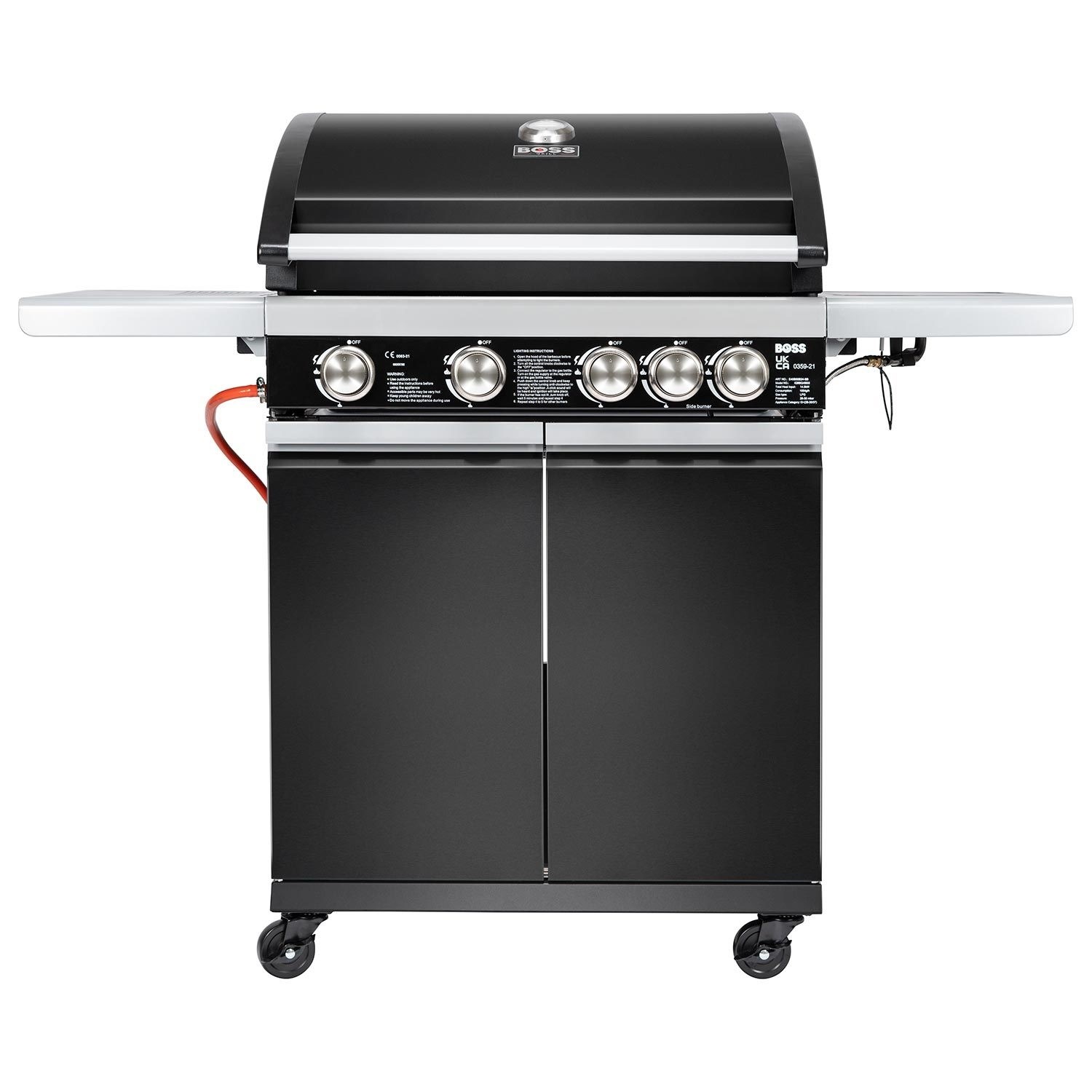 Boss Grill Alabama Elite - 4 Burner Gas BBQ Grill with Side Burner - Black - Image 2