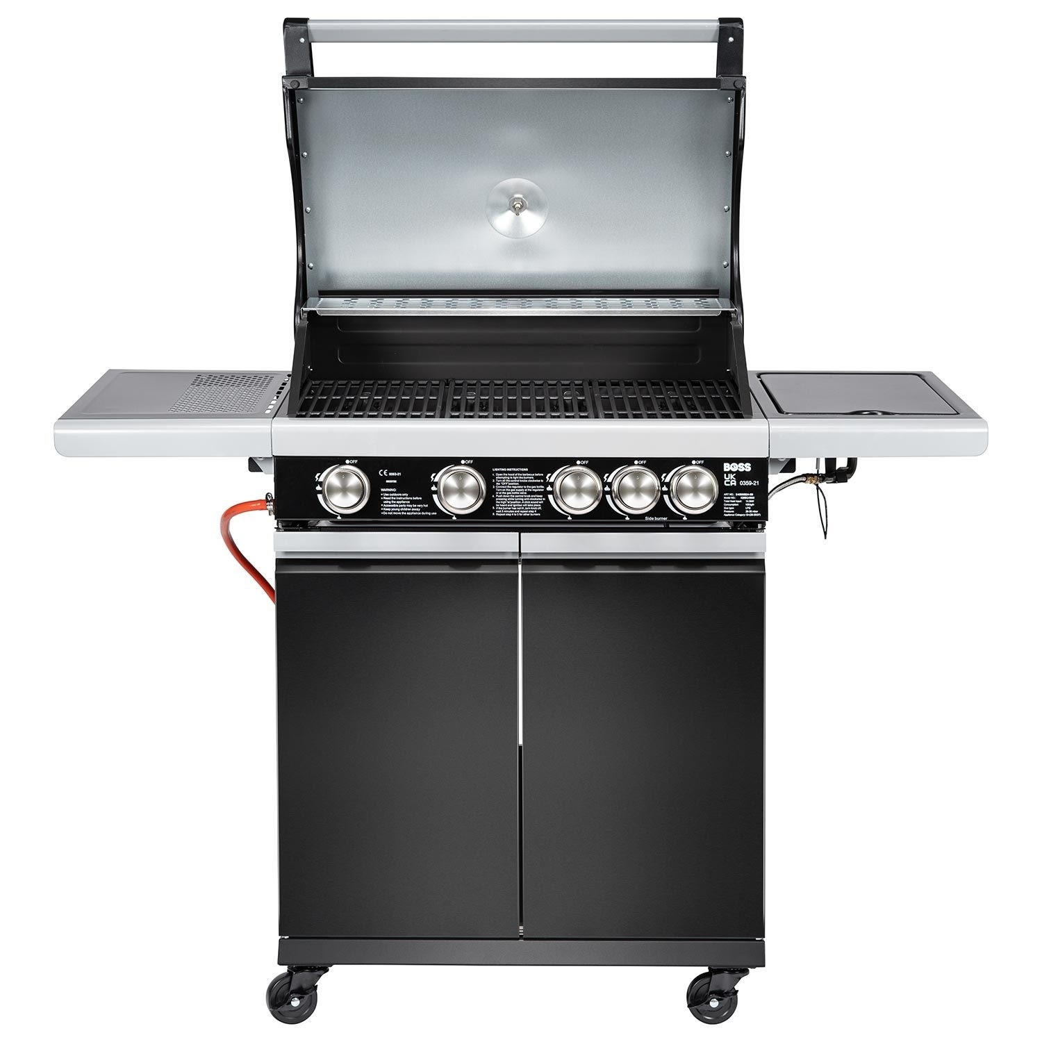 Boss Grill Alabama Elite - 4 Burner Gas BBQ Grill with Side Burner - Black - Image 4