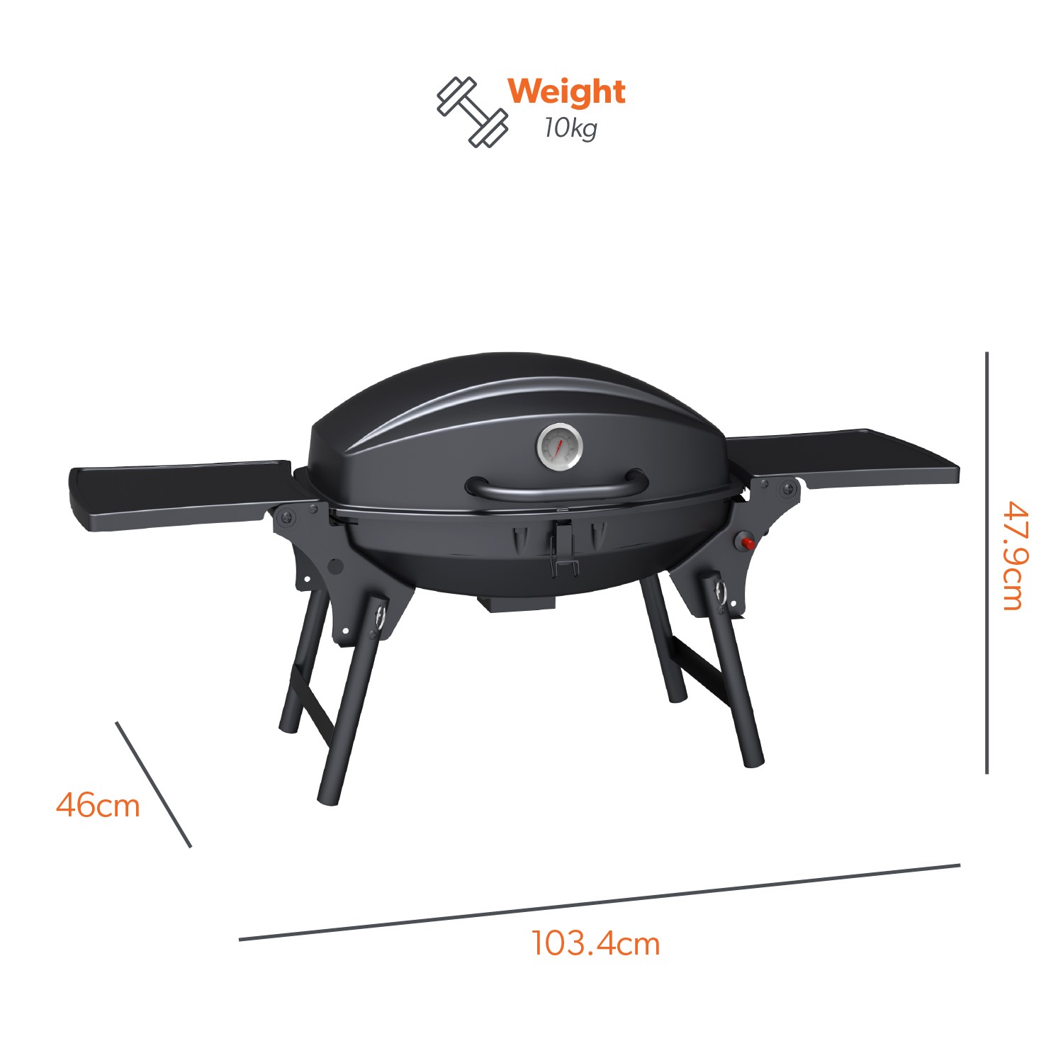 Boss Grill Louisiana - Portable Single Burner Gas BBQ Grill with Trolley - Image 5