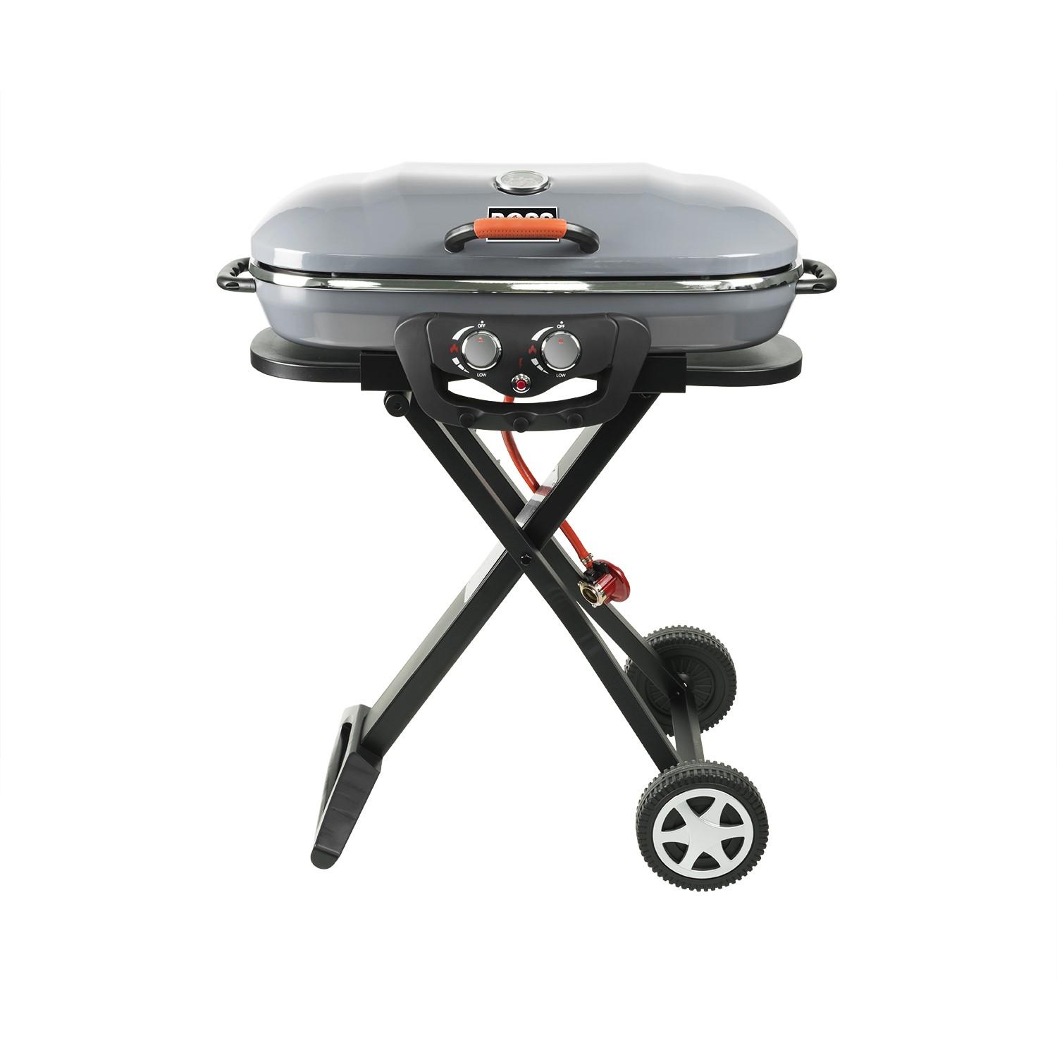 Boss Grill Deluxe Portable - 2 Burner Gas BBQ Grill with Trolley - Grey - Image 2