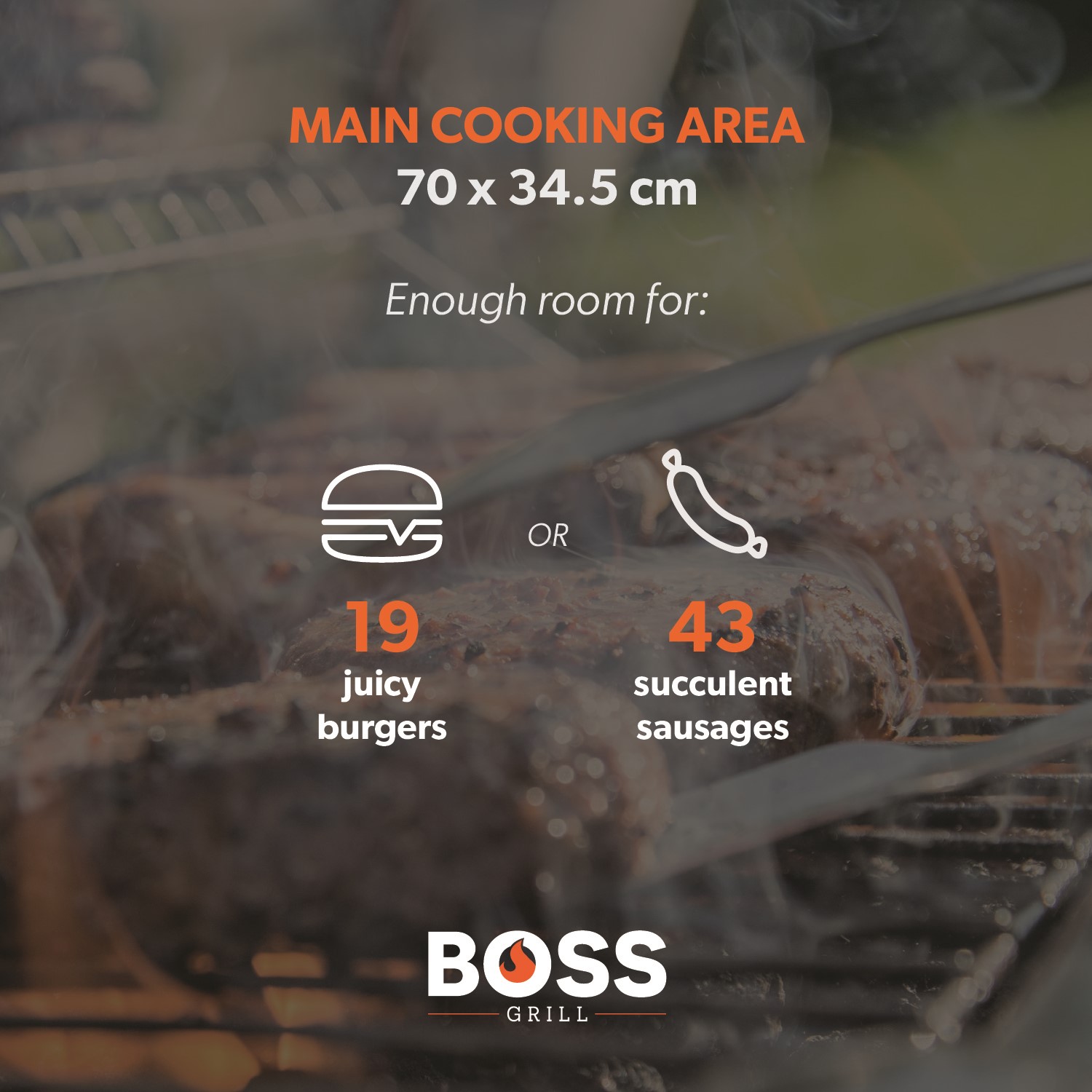 Boss Grill Deluxe Portable - 2 Burner Gas BBQ Grill with Trolley - Grey - Image 9