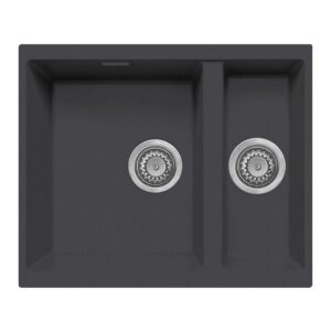 1.5 Bowl Inset / Undermount Gunmetal Grey Granite Kitchen Sink - Essence