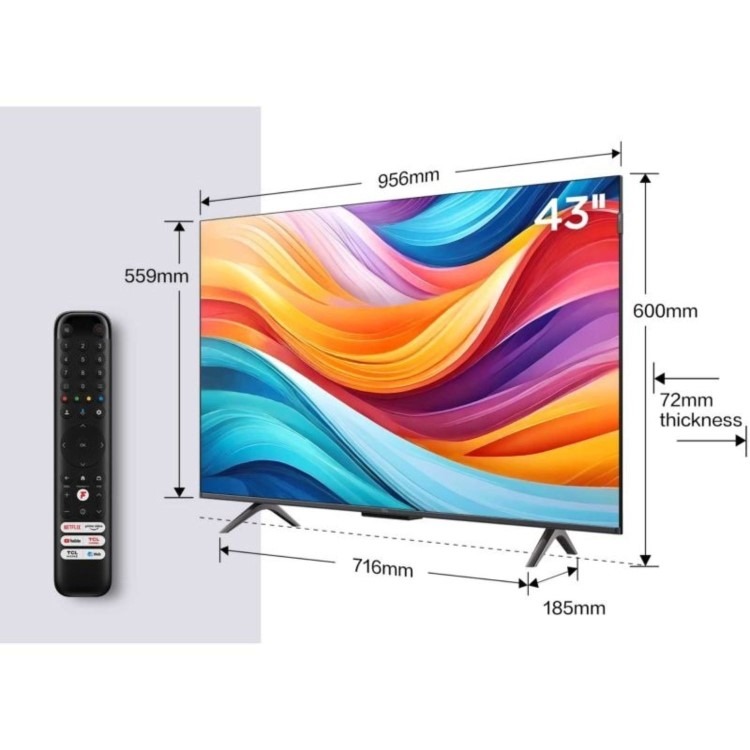 TCL C655K 43 inch Smart 4K Ultra HD Android QLED TV - Image 2