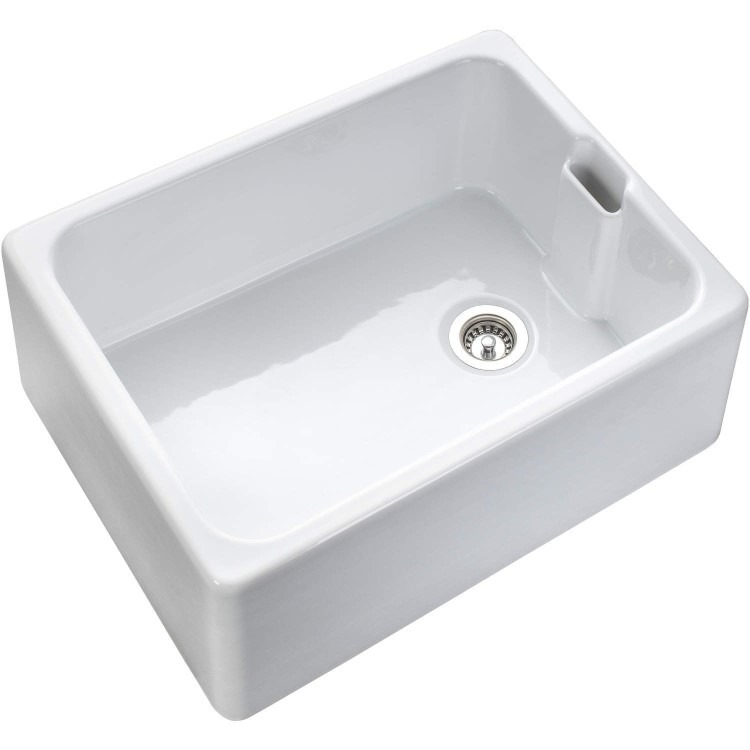 Rangemaster Single Bowl Undermount Belfast White Ceramic Kitchen Sink - Image 2