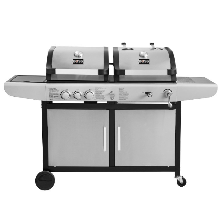 Boss Grill Premium Dual Fuel - 2 Burner Dual Fuel BBQ Grill with Side Burner - Stainless Steel - Image 2