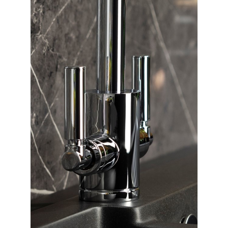 Abode Brolle Dual Lever Mixer Tap - Chrome - Image 3