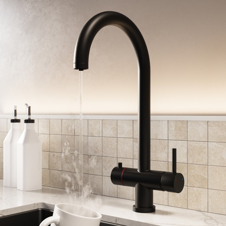 Black 3 in 1 Instant Boiling Water Tap - Pronto Vesta - Image 2