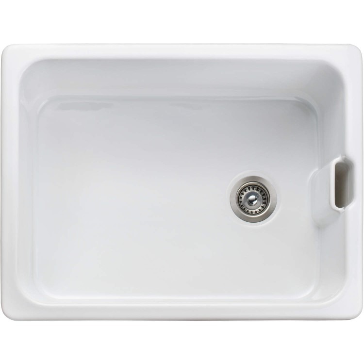 Rangemaster Single Bowl Undermount Belfast White Ceramic Kitchen Sink - Image 3