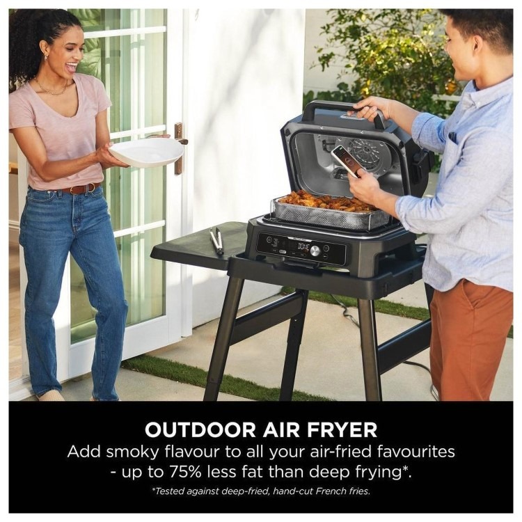 Ninja OG901UK Woodfire Pro Connect XL Electric BBQ Grill & Smoker - Black/Blue with Stand and Cover - Image 3