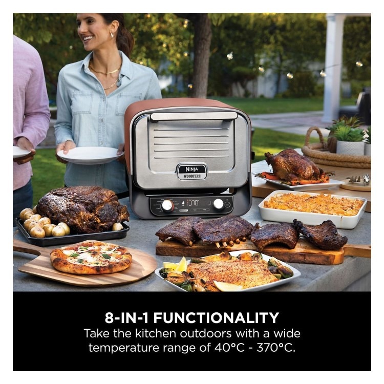 Ninja OO101UK Ninja Woodfire Outdoor Oven Artisan Pizza Maker and BBQ Smoker - Terracotta/Steel - Image 2