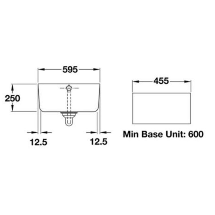 Rangemaster Single Bowl Undermount Belfast White Ceramic Kitchen Sink - Image 6
